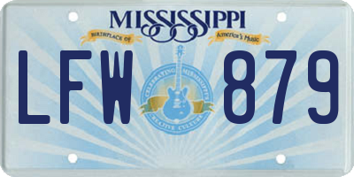 MS license plate LFW879