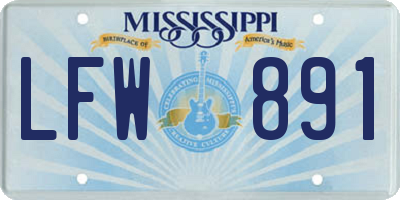 MS license plate LFW891