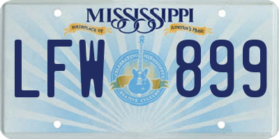 MS license plate LFW899