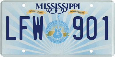 MS license plate LFW901