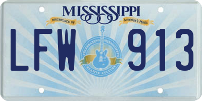 MS license plate LFW913