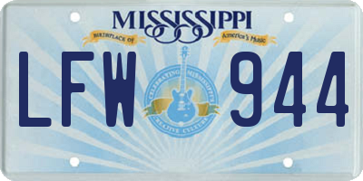 MS license plate LFW944