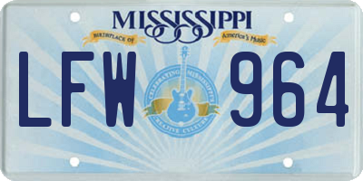 MS license plate LFW964