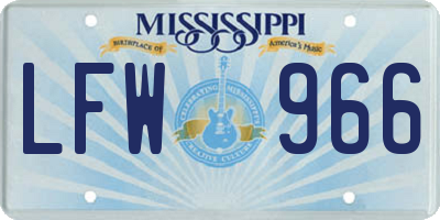 MS license plate LFW966