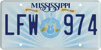 MS license plate LFW974
