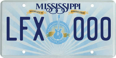 MS license plate LFX000