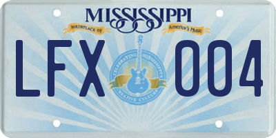MS license plate LFX004