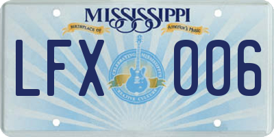 MS license plate LFX006