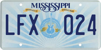 MS license plate LFX024