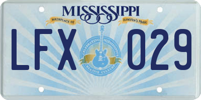 MS license plate LFX029