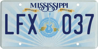 MS license plate LFX037
