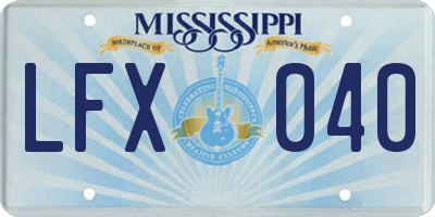 MS license plate LFX040