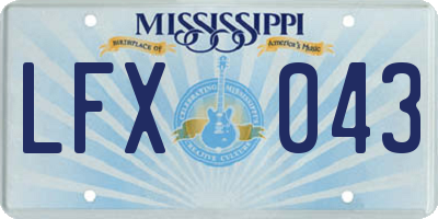 MS license plate LFX043