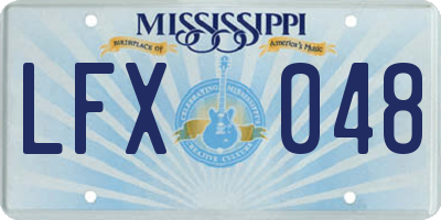 MS license plate LFX048