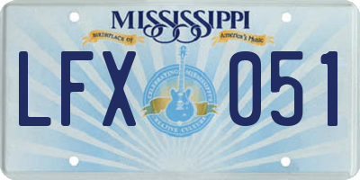MS license plate LFX051