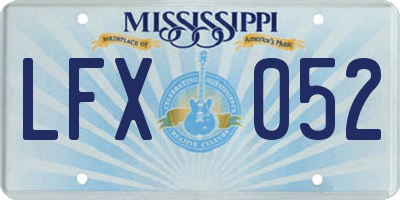 MS license plate LFX052