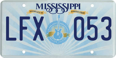 MS license plate LFX053