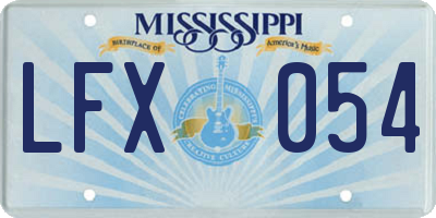 MS license plate LFX054