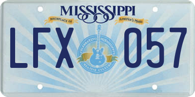 MS license plate LFX057