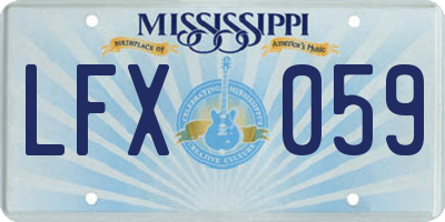 MS license plate LFX059