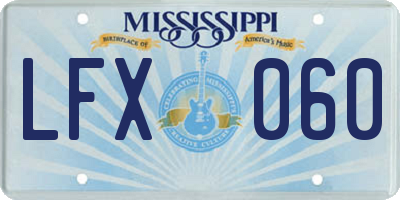 MS license plate LFX060