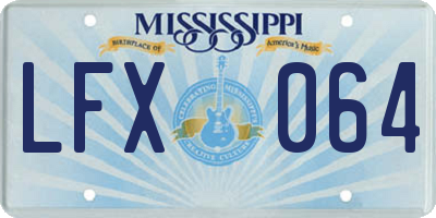 MS license plate LFX064