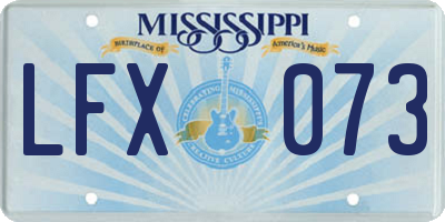 MS license plate LFX073