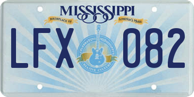 MS license plate LFX082