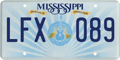 MS license plate LFX089