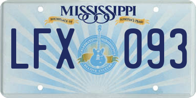 MS license plate LFX093