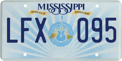 MS license plate LFX095