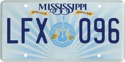MS license plate LFX096