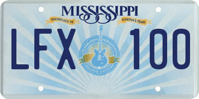 MS license plate LFX100