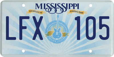 MS license plate LFX105