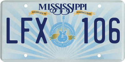 MS license plate LFX106