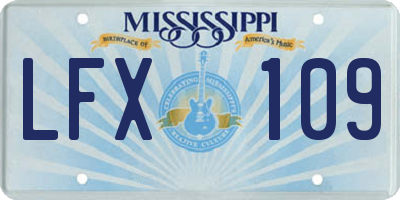 MS license plate LFX109