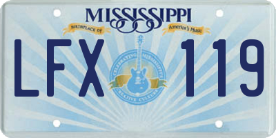 MS license plate LFX119