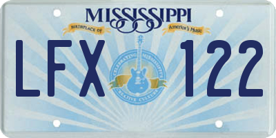 MS license plate LFX122