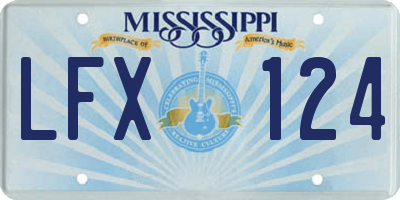 MS license plate LFX124