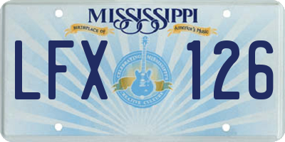 MS license plate LFX126