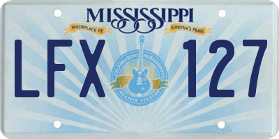 MS license plate LFX127
