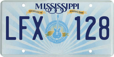 MS license plate LFX128