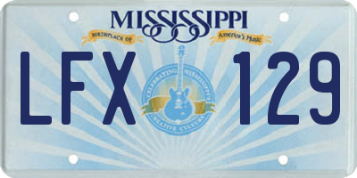 MS license plate LFX129