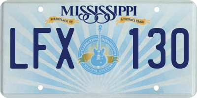 MS license plate LFX130