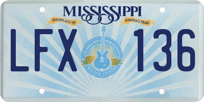 MS license plate LFX136