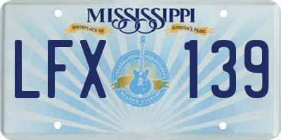 MS license plate LFX139