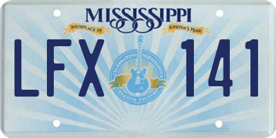 MS license plate LFX141