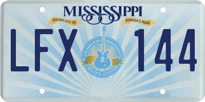 MS license plate LFX144