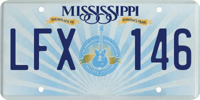 MS license plate LFX146