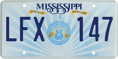 MS license plate LFX147
